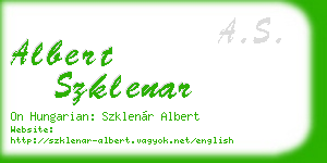 albert szklenar business card
