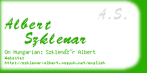 albert szklenar business card